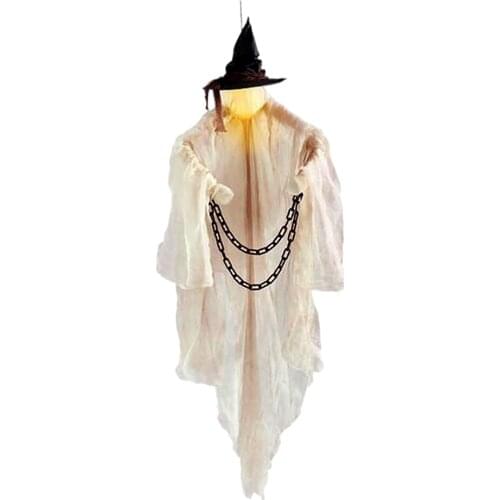 72" Hanging Witch Flying 3Pcs AAA Battery Operated Light-up Witches Halloween for Garden Prop Decor Bars House