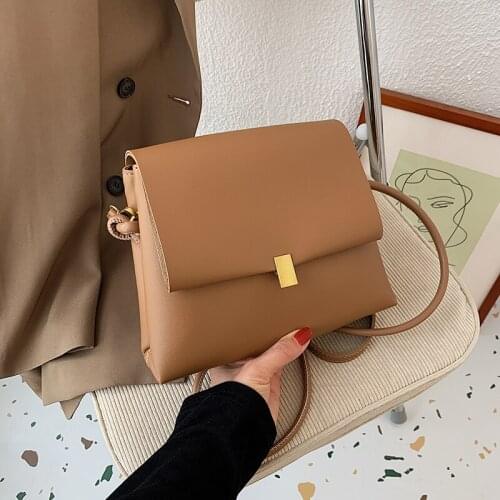 Pure Color 2021 New Brand Pu Leather Women Shoulder Bags Handbags and Purses Luxury Crossbody Bag Female