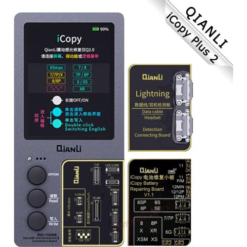 QIANLI iCopy Plus LCD Screen detector For iphone 7 8 8P XR XS Max Photosensitive chip read-write battery vibration repair tools