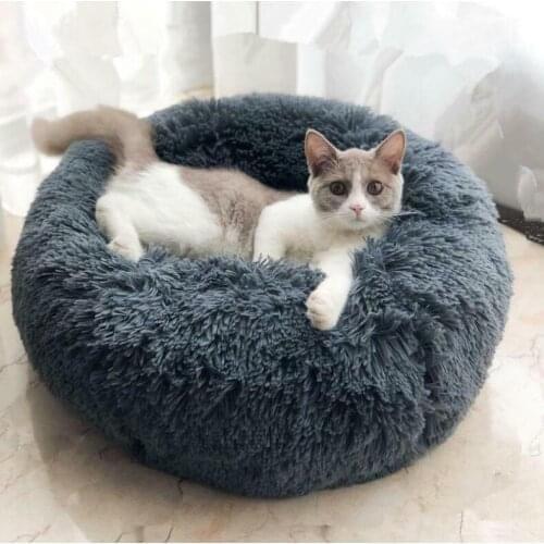 Winter Warm Dog Cat Bed Round Pet Lounger Cushion S-L For Medium Large Dogs & Cat Winter Dog Kennel Puppy Mat Ped Bed