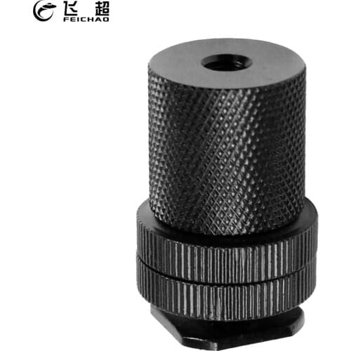 1/4 to 1/4"-20 Female Screw Cold Shoe Adapter Double Layer Flash Tripod Camera Mount Barrel Nut Connector for DSLR Light Monitor