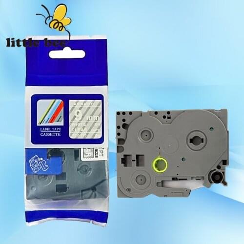 1Piece 9mm white on clear compatible brother tze tape for p-touch label tape maker tze 125 tze-125 tze125