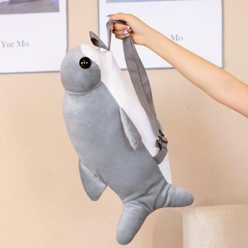 1pc 55cm Cute Hammerhead Shark Plush Backpack Toys Simulation Stuffed Soft Student for Children Kids Gift