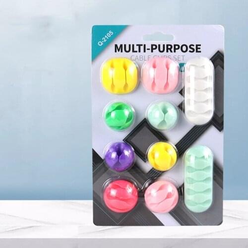 10Pcs/set Cable Organizer Multipurpose Cable winder Ties USB Charger Holder Organizer Desktop Tidy Management Clips Cable Holder