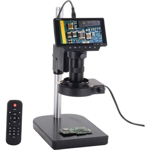 16MP Digital Microscope with LCD Screen HDMI USB WIFI Microscope Camera 100X C-mount Lens Camera Magnifier for PCB Repair DIY