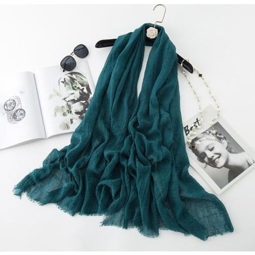 2019 women Classic cotton scarf solid color MuslimTurban female shawl ladies muffler linen wrap kerchief headcloth coverchief