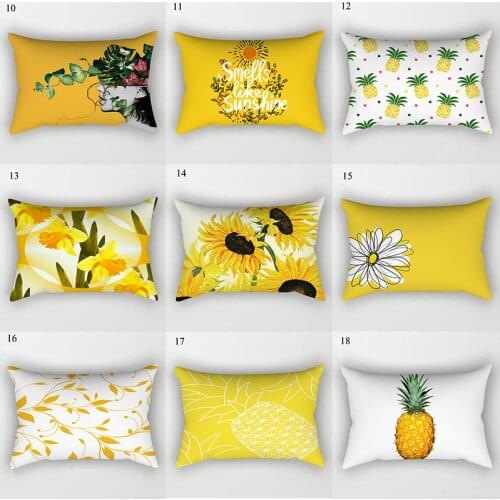 30*50cm Vintage Cushion Cover Pineapple Yellow Leaf Pillow Case Polyester Pillowcase Soft Pillow Cover Car Home Decor
