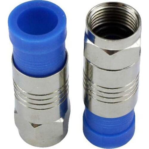 500pcs/lot F male connector for RG6 75-5 coaxial compression fitting Compression Coax O-Ring connector