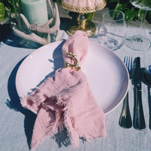 6PCS 45X45CM Wedding Decor Burr Napkins,Customized Retro Cotton Gauze Kitchen Tea Towel,Dinner Table Rustic Dining Place Mats