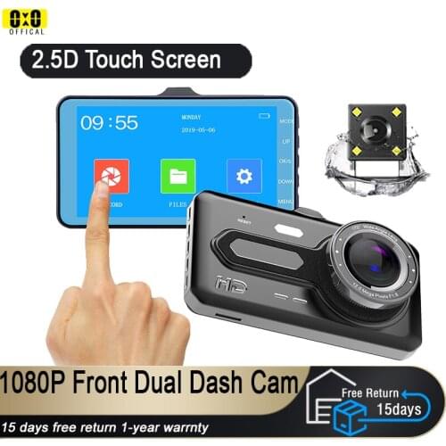 Car Dvr Front and Rear View Lens Auto Video Recorder Dual Dashcams Full HD 1080P Dash Cam LED Night Black Box Camera
