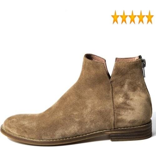 Quality Chelsea Vintage High Men England Style Fashion Zip Ankle Botas Autumn Brand Desert Snow Boots Zapatos De Hombre