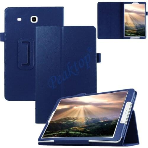 Tablet Case For Samsung Galaxy Tab E 9.6" T560 SM-T561 Cover Flip Stand Litchi Pattern PU Leather Case Protective Shell