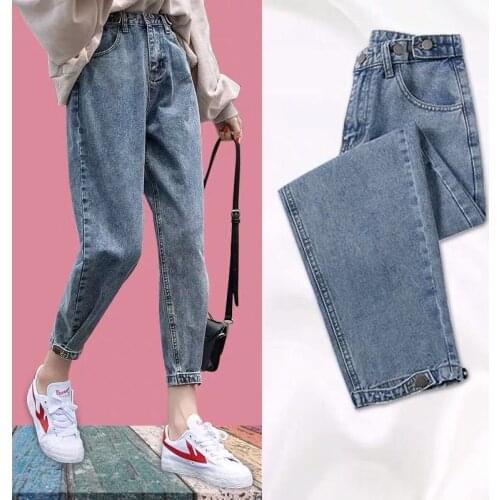 High Waist Harem jeans woman Casual Plus Size loose Mom jeans female Vintage plus size washed Denim pants jeans femme