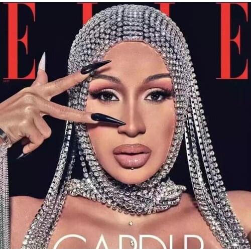 European and American fashion womens luxury long tassel Rhinestone headdress jewelry shining Crystal Headband accessories whole