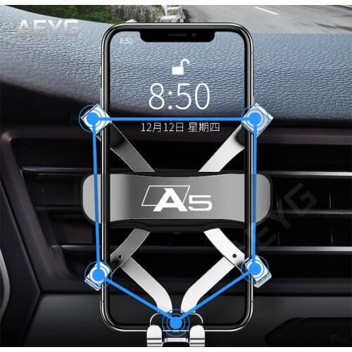 Gravity Car Phone Holder Air Vent Mount Navigation Stand GPS Bracket For Audi A5 B8 B9 8T Coupe 2018 2019 2020 Auto Accessories