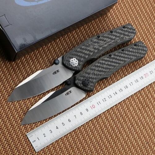 Green thorn 0850 quick opening folding knife D2 + carbon fiber handle camping outdoor fruit knife practical knife EDC tool
