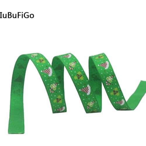 [IuBuFiGo] 3/8"(9mm) Christmas Red Green Ribbon X'mas Grpsgrain Ribbon For Decoration 10y