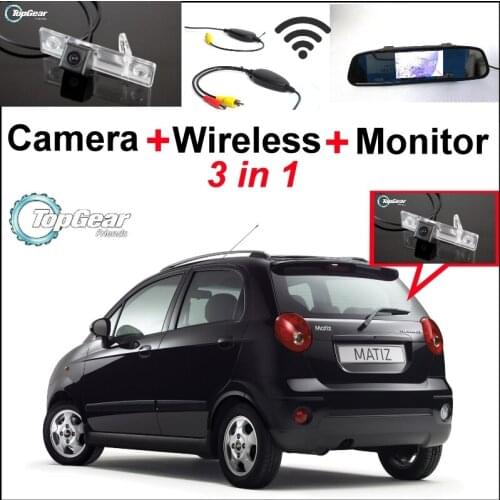 3in1 Special WiFi Rear View Camera + Wireless Receiver + Mirror Monitor Parking System For Chevy Chevrolet Lacetti Matiz Nubira