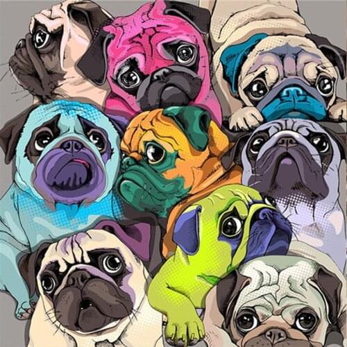 Canvas Size Kamy Yi Full Square/Round Diamond Painting Dog Mosaic Picture Home Decor DIY 5D Diamond Embroidery Animal Handicraft