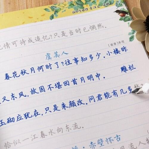 Chinese Calligraphy Student School Supplies Art Supplies Automatic Fading Practice Book Reusable Kaishu Ancient poetry Copybook