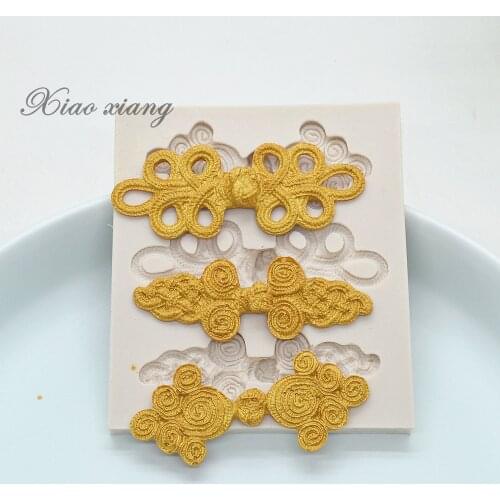 Luyou 1pc Cheongsam Buttons Silicone Fondant Molds For Baking Cake Decorating Tools Resin Molds Baking Accessories FM1193