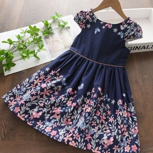 Menoea 2021 Summer Girls Flowers Dresses European And American Style Kids Costumes Children Sleeveless Vestidos Casual Outfit