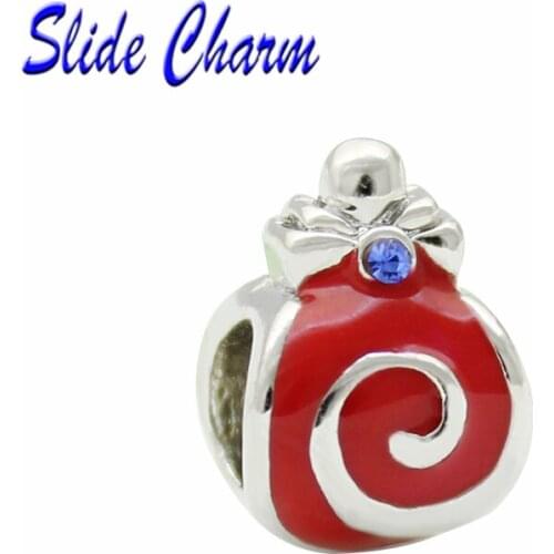 Fashion jewelry DIY charm, European and American style red yellow Epoxy girl handbag charm beads Fit Pandora Bracelet Necklace