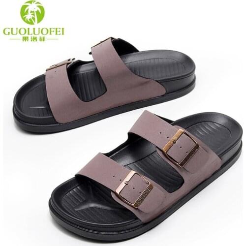 Mens Slippers Summer Outdoor Deodorant Two-wear Non-slip Beach Sandals Men Shoes