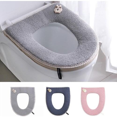 Bathroom Zipper Gasket Closestool Soft Toilet Seat Cover Protect Pad Cushion Toilet Seat Cover