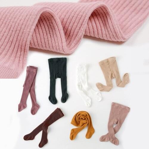 2020 new Baby Autumn Winter Tights Hot Baby Toddler Kid Girl Ribbed Stockings Cotton Warm Pantyhose Solid Candy Color Tight