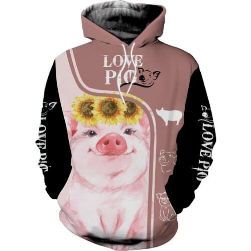 2021 New Boy Fashion Hoodies Men/women Hoodies PulloverAnimal 3D pig printed Hoodies funny Sweatshirts 7xl Male