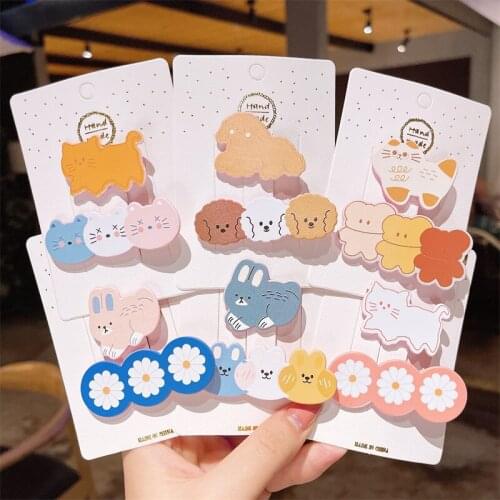 New Cartoon Baby Hair Clip Cute Animal Children Side Clip Acrylic Candy Color Girl Bangs Clip Headdress Gift