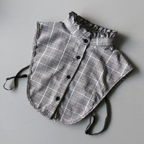 New detachable female false collar sweater turn down collar Printing Lapel Necktie Accessories Stand white chiffon