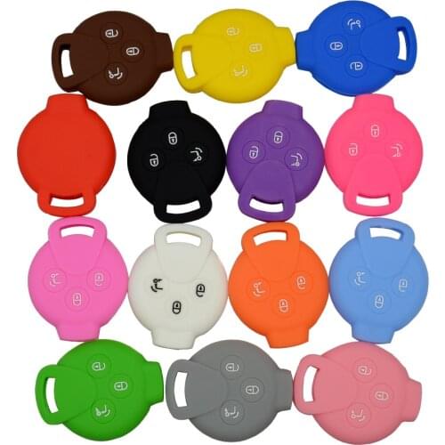 OkeyTech Silicone Car Key Case Cover For Benz Smart City Coupe Cabrio Crossblade Fortwo Roadster K Forfour 3 Buttons Key
