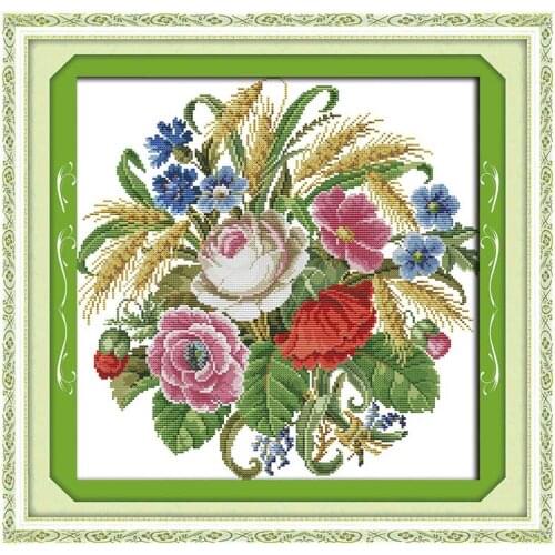 Oneroom A bouquet of roses flower counted Cross Stitch 11CT 14CT Cross Stitch Set DIY Cross-stitch Kit Embroidery Needlework