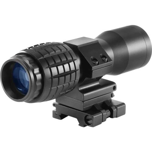 4X Magnifier Scope Optics Scopes Riflescope Fits Sight with Flip-UP Mount Side Picatinny Weaver Rail Tactics Sight