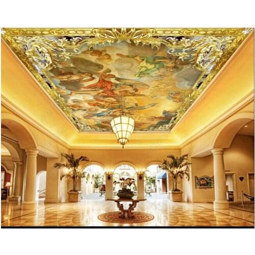 Custom ceiling wallpaper 3d ceiling murals wallpapers European style oil painting pattern zenith mural wall papers home decor