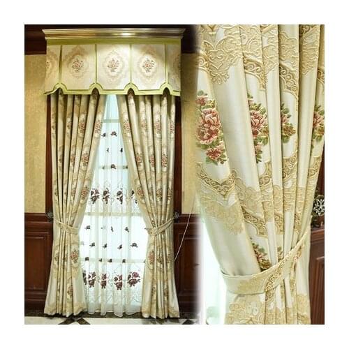 Luxury European curtain living room high grade atmosphere full shading bedroom curtain finished American curtain cloth