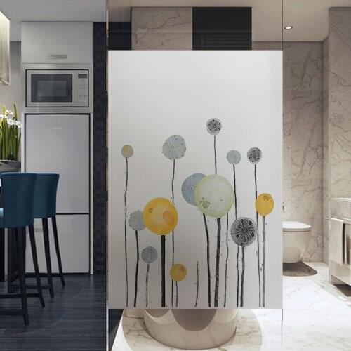 DIY Nordic Floral Decorative Films Static Cling Privacy Glass Film Window Sticker Door Decals Kitchen Bathroom Vinyl Home Decor