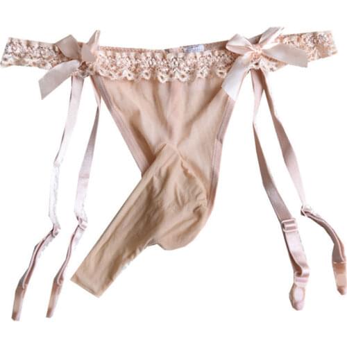 Sexy Men Lace Sheer See Through G-string Open Crotch COCkring U Convex Pouch Briefs Sexy COCK Ring G-string Thongs Gay Wear F13