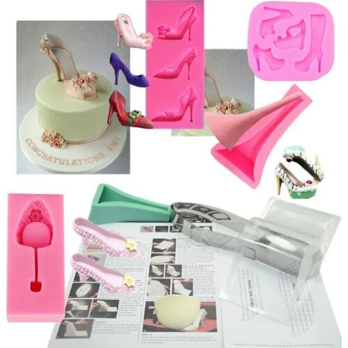High Heeled Shoes Silicone Fondant Cake Mold Chocolate Handmade Soap Mold Baking Mold