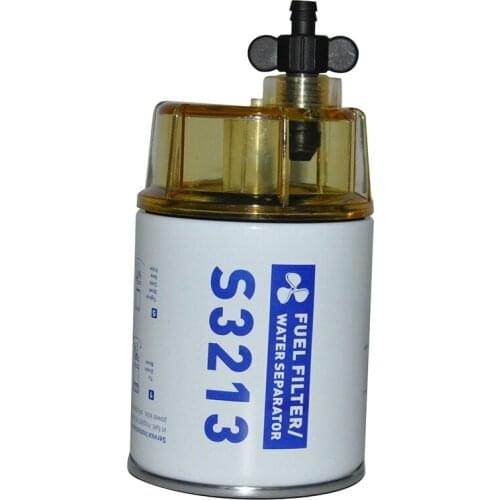 S3213 Replacement Gasoline Series Filters Outboard Spin-On Fuel Water Separator with Clear Bowl for Marine Yamaha Sierra Mercury