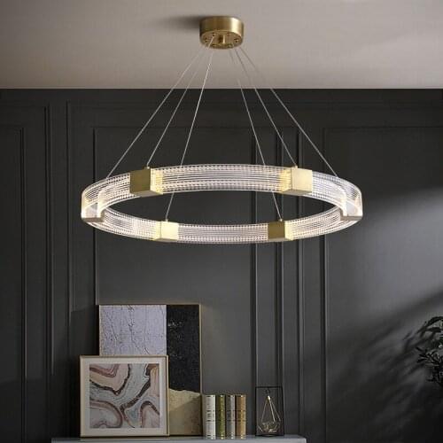 Modern Round Acrylic Led Pendant Lights Living Dining Room Decor Led Pendant Chandeliers Lighting Bedroom Hanging Lamp Lumiaire