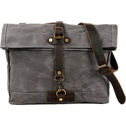 Vintage Male Waterproof Canvas Messenger Shoulder Bag Briefcases Suitcase Card Pocket For Men Office Handbag Outdoor Travel bag