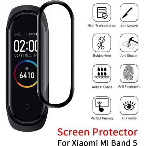 Screen Protector For xiaomi mi band 5 4 soft hydrogel cuverd 3D film for xiaomi miband 5 band 4 Anti-explosion Protective film