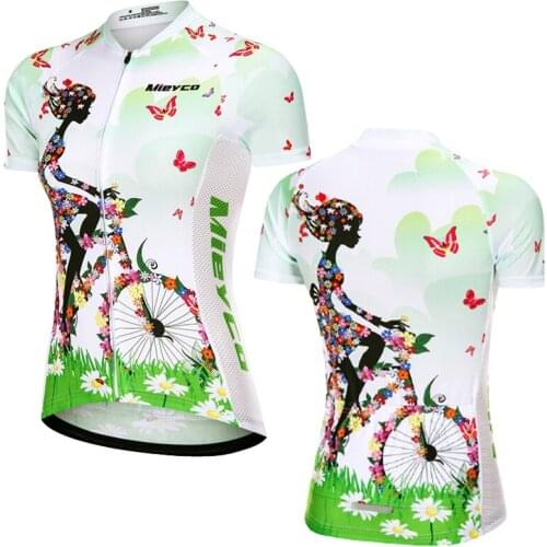 Womens Clothing Summer 2021 Moisture Wicking Sportswear Short Sleeve Cycling Jersey MTB Mountain Bike Sports Tops For Girls