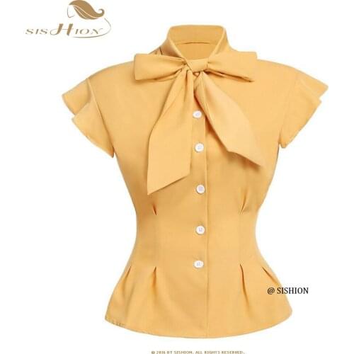 SISHION 2021 Floral Print Summer Shirt for Women VD1891 Short Sleeve Vintage Blouses Chemise Femme Tops