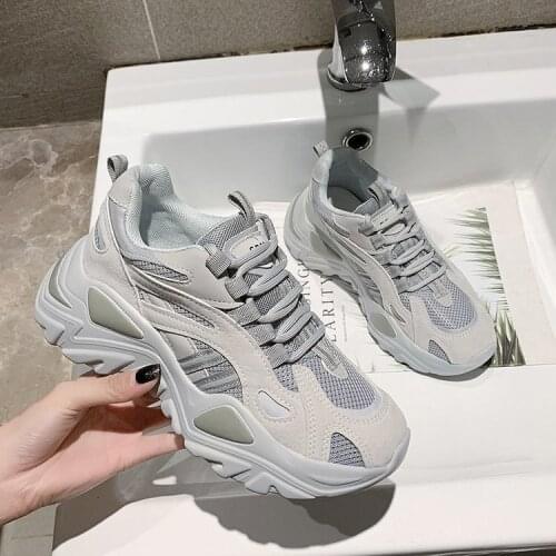 Platform Sneakers for Women Sports Chunky Shoes Brand Lace-up Running Walking Trainers Mesh Casual Shoes Woman Vulcanized Shoes