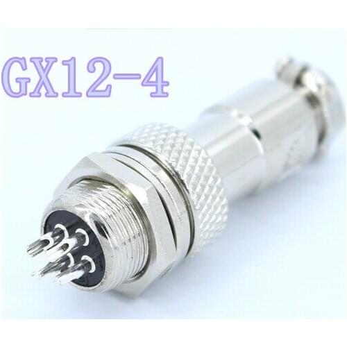 1pcs GX12 4 Pin Male & Female 12mm Wire Panel Connector Aviation Plug L90 GX12 Circular Connector Socket Plug Free Shipping
