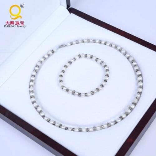 100% Natural Pearl Jewelry Sets Women Bracelet Necklace Set Freshwater Pearls Jewelry
